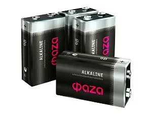 Элемент питания Фаzа "Крона" (6LR61/6LF22/MN1604), 4 шт., 9 В, алкалиновый, изображение 1
