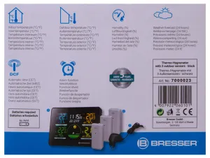 Метеостанция Bresser Thermo Hygro Quadro NLX с тремя датчиками, изображение 12