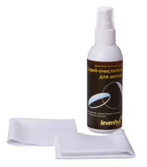 Набор для ухода за оптикой Levenhuk (2 салфетки 15x15 см, спрей 95 мл), изображение 4